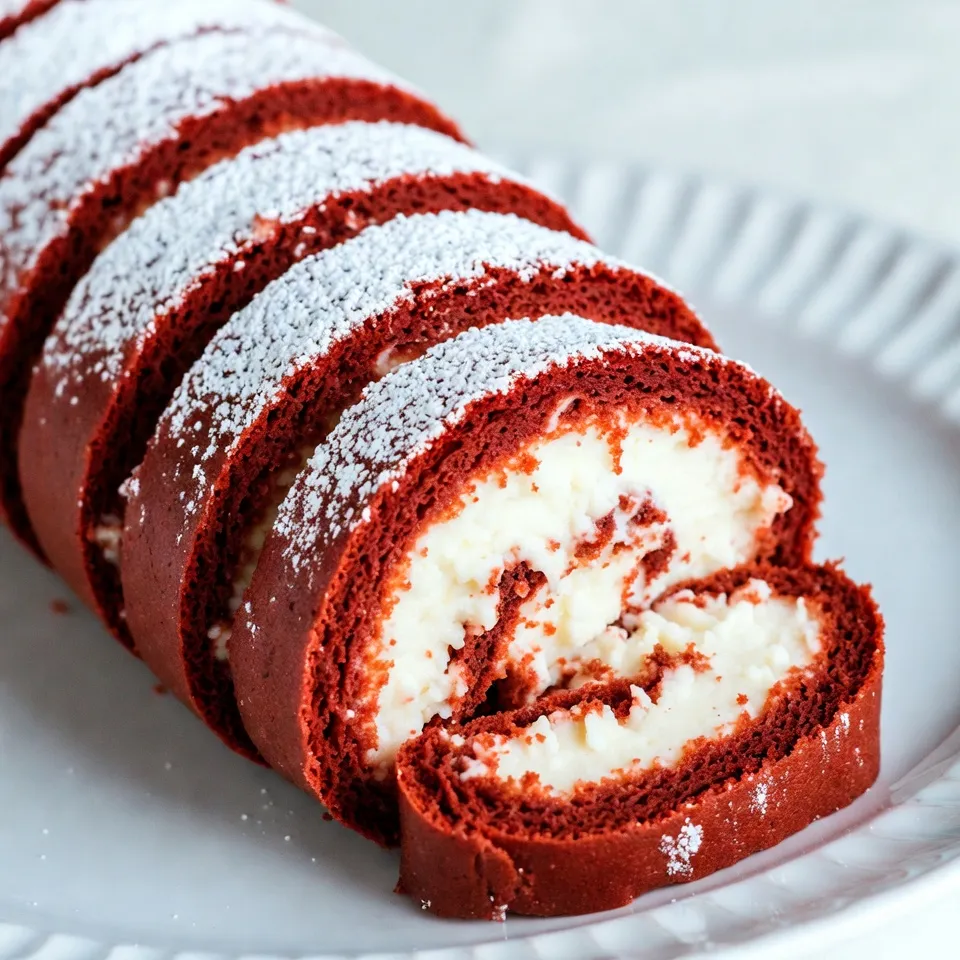 Red Velvet Cake Roll with Cream Cheese Delight