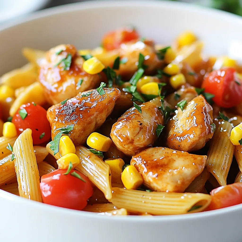 One Pot Honey Garlic BBQ Chicken Pasta Delight