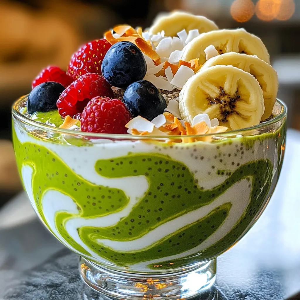 Matcha Vanilla Swirl Chia Pudding Recipe Delight