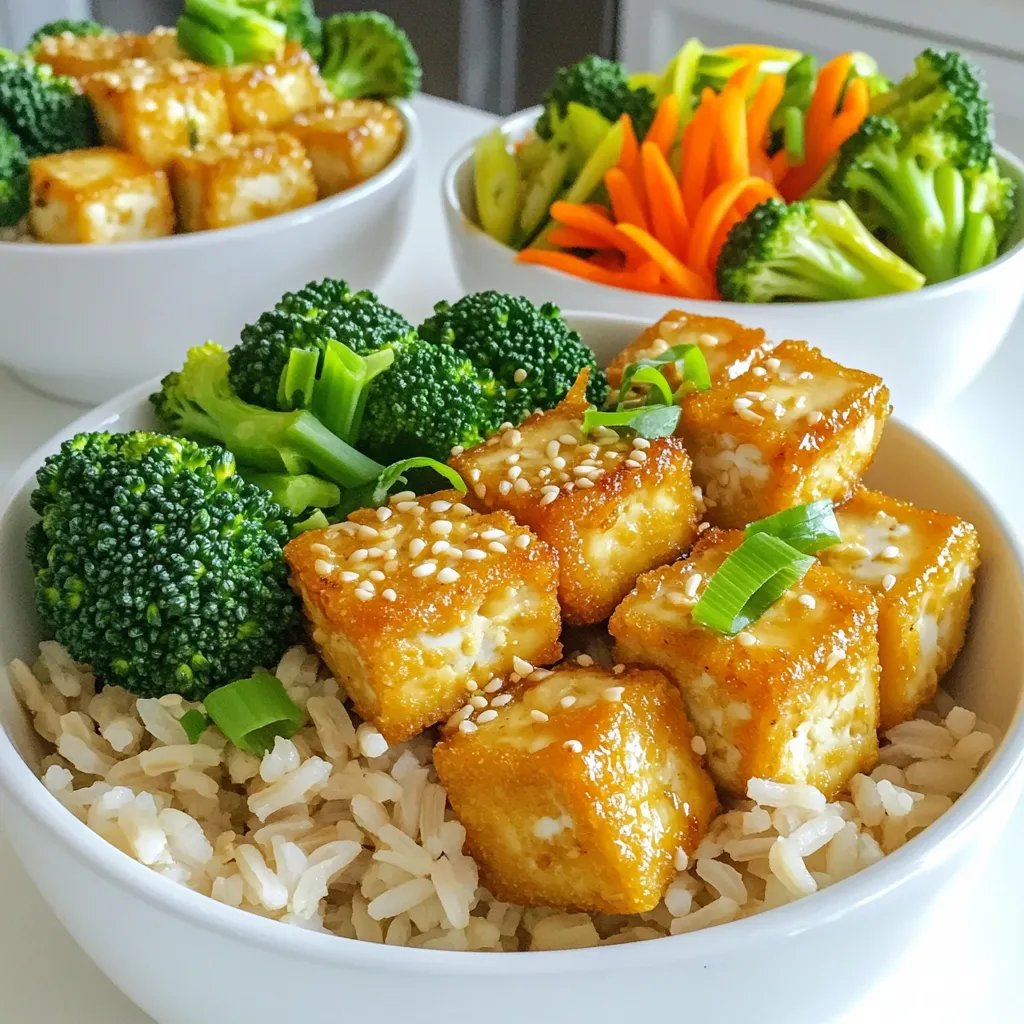 Minute Crispy Garlic Tofu Bowls Packed with Flavor