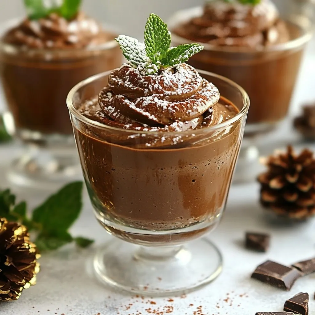 Decadent Christmas Chocolate Mousse Cups Delight