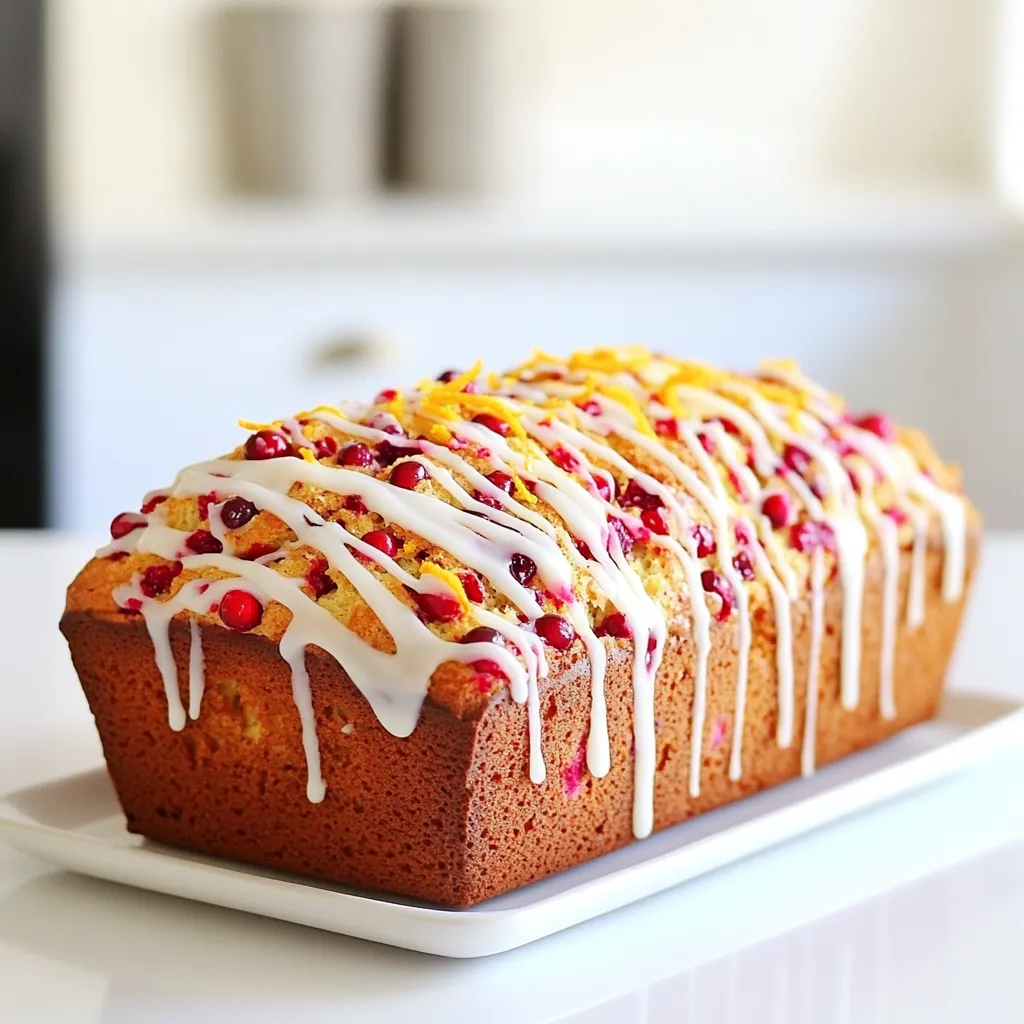 Cranberry Orange Bread with Vanilla Glaze Delight