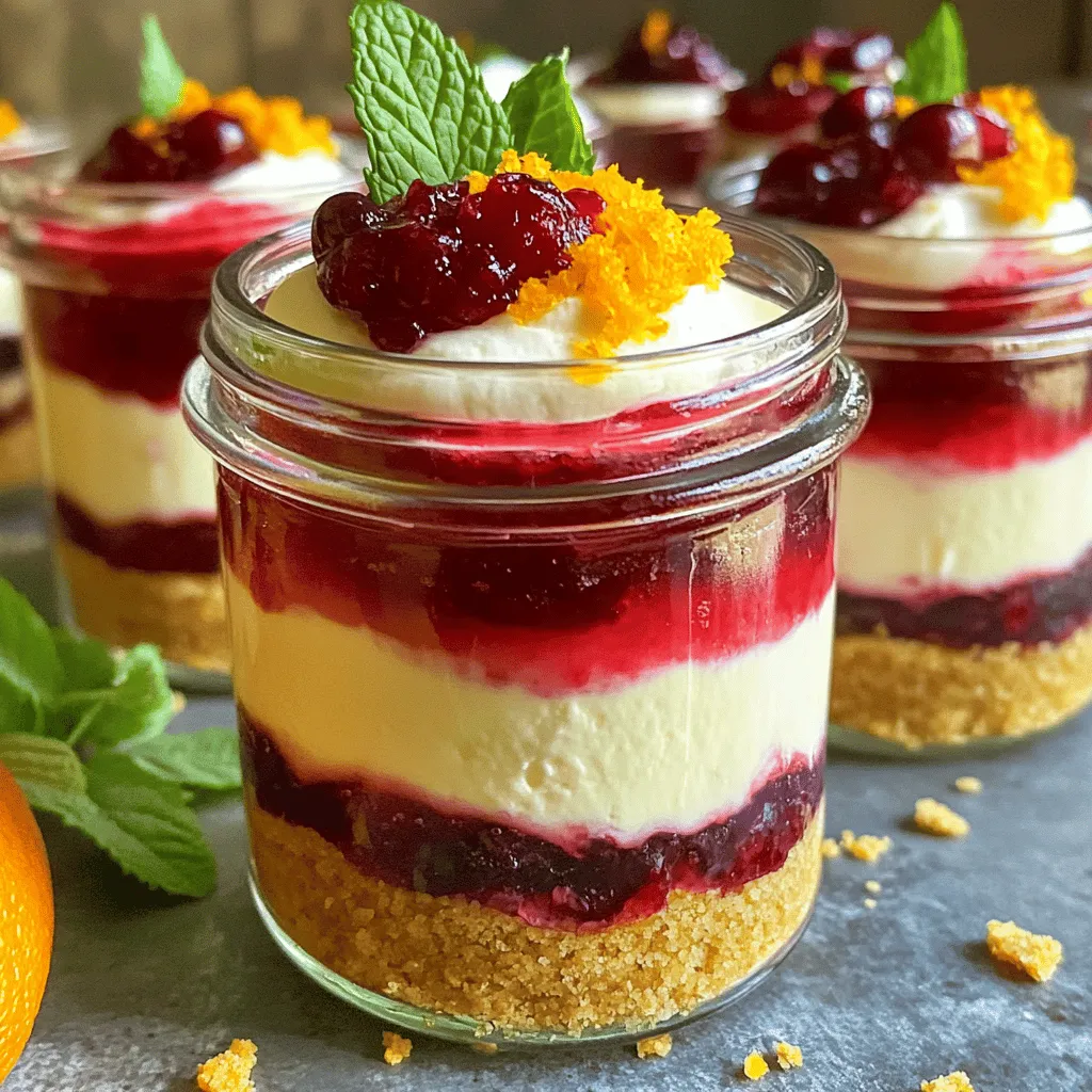 Cranberry Orange Cheesecake Jars Delightful Dessert Treat
