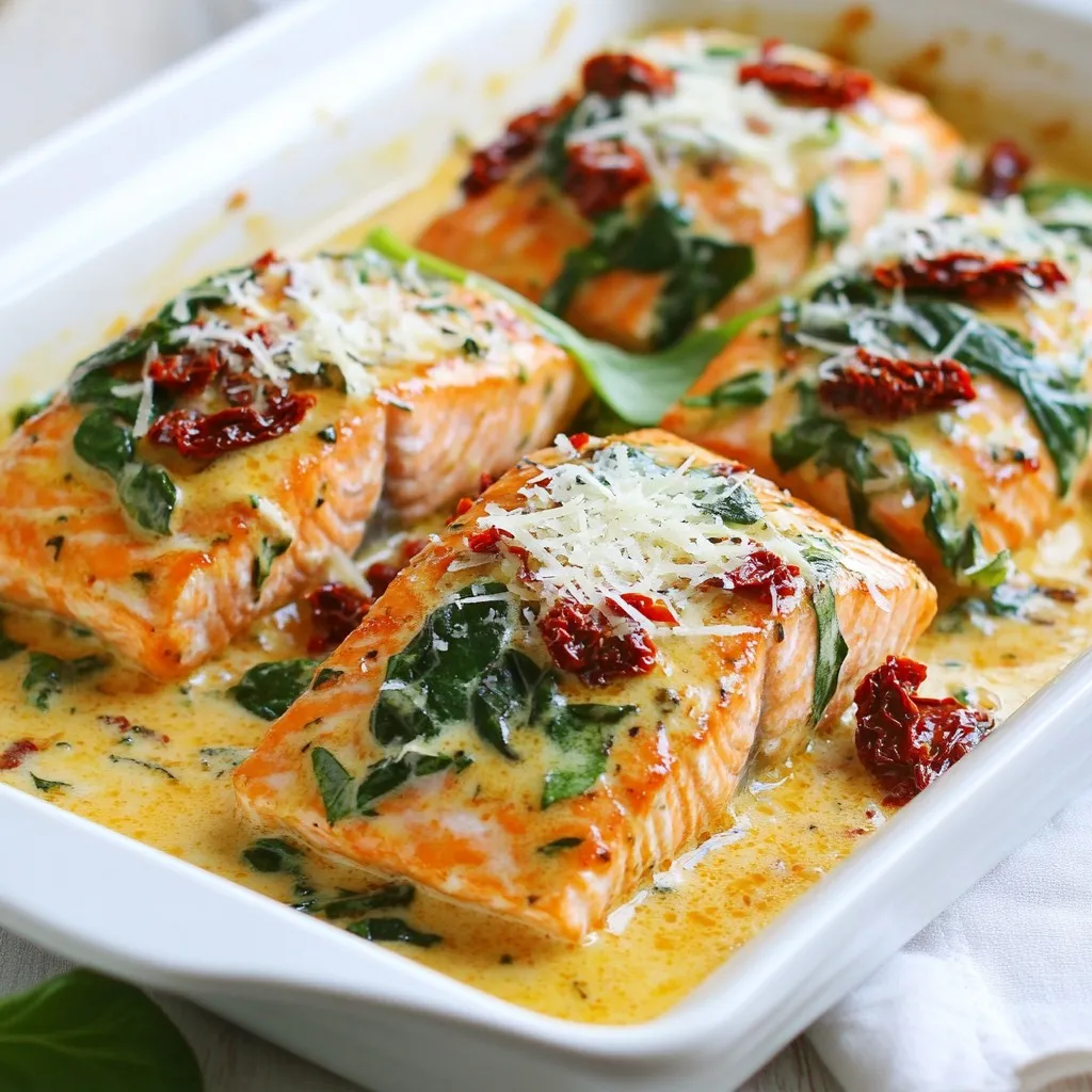 Creamy Tuscan Sun-Dried Tomato Salmon Delight