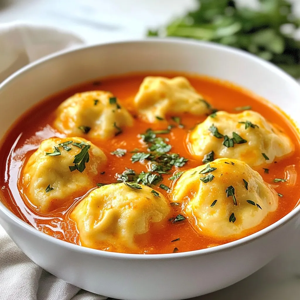 Savory Tomato Soup with Herbed Dumplings Recipe