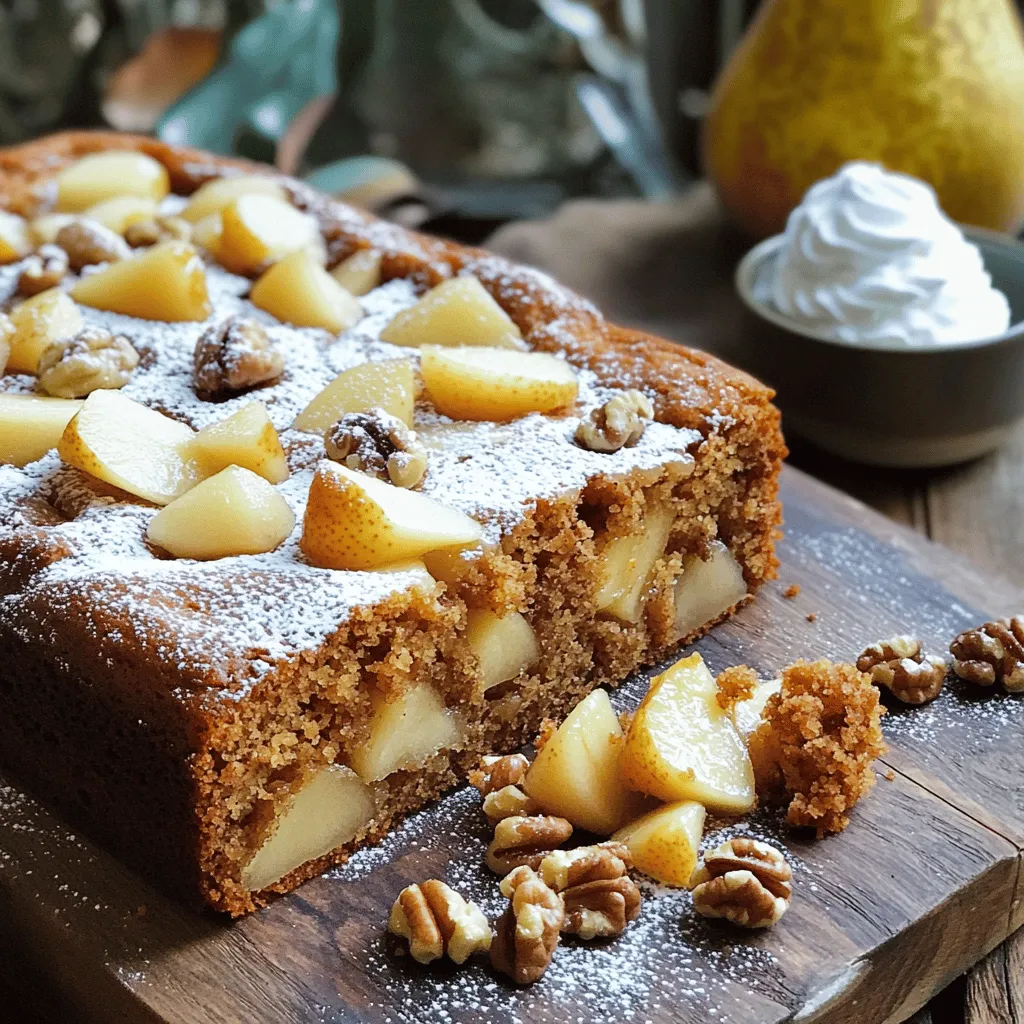 Spiced Pear Walnut Coffee Cake Delightfully Simple Treat