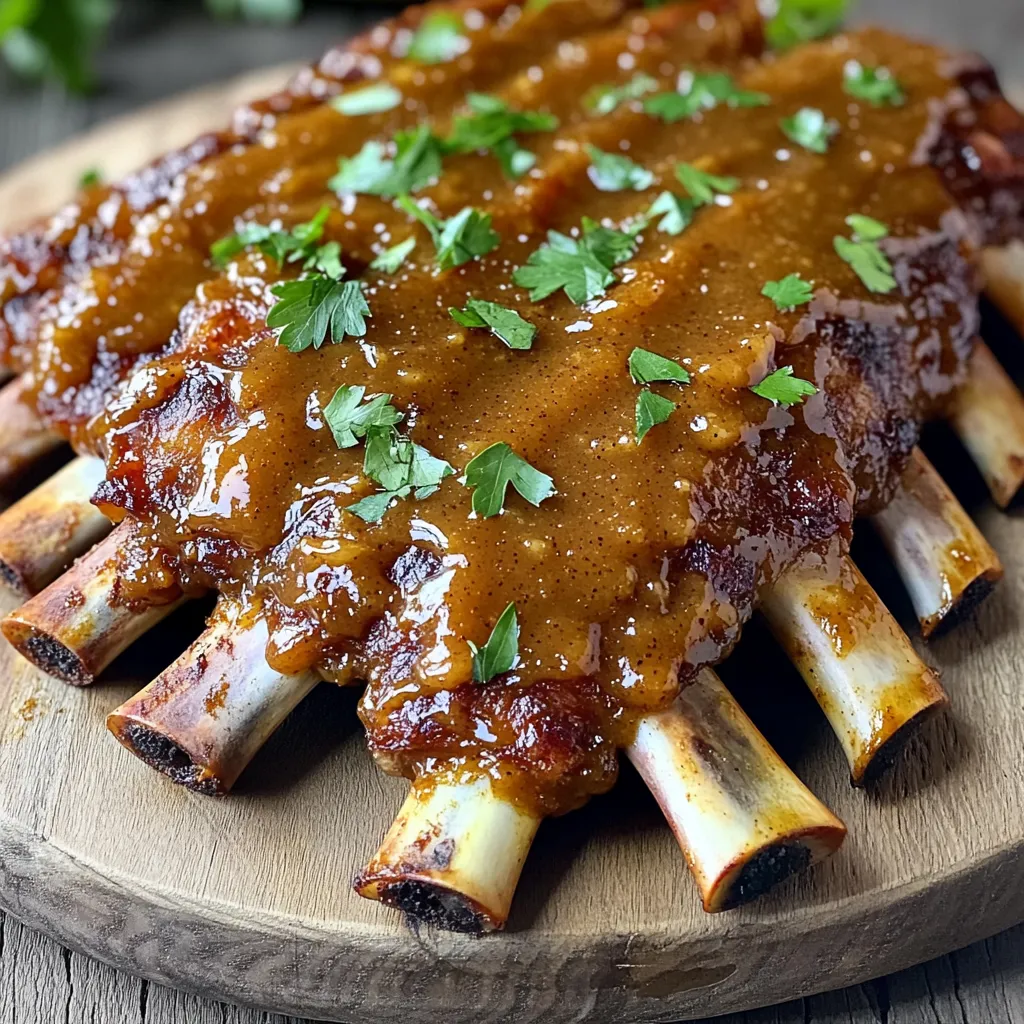 Savory Slow Cooker Apple Butter BBQ Ribs Recipe