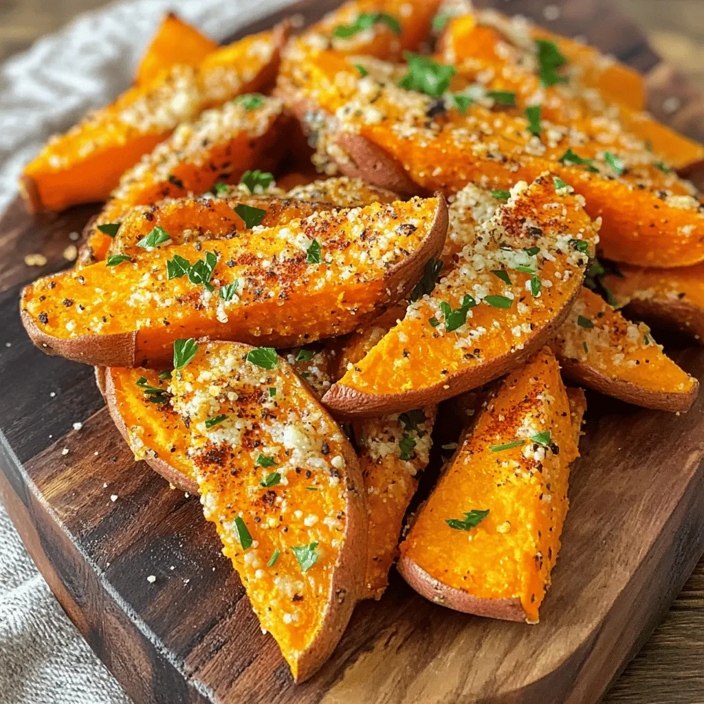 Garlic Parmesan Sweet Potato Wedges Crispy Delight