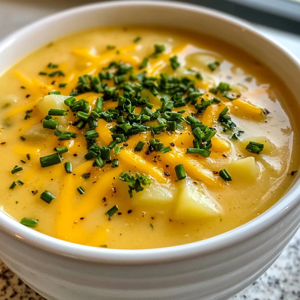Flavorful Cheddar Garlic Herb Potato Soup Recipe