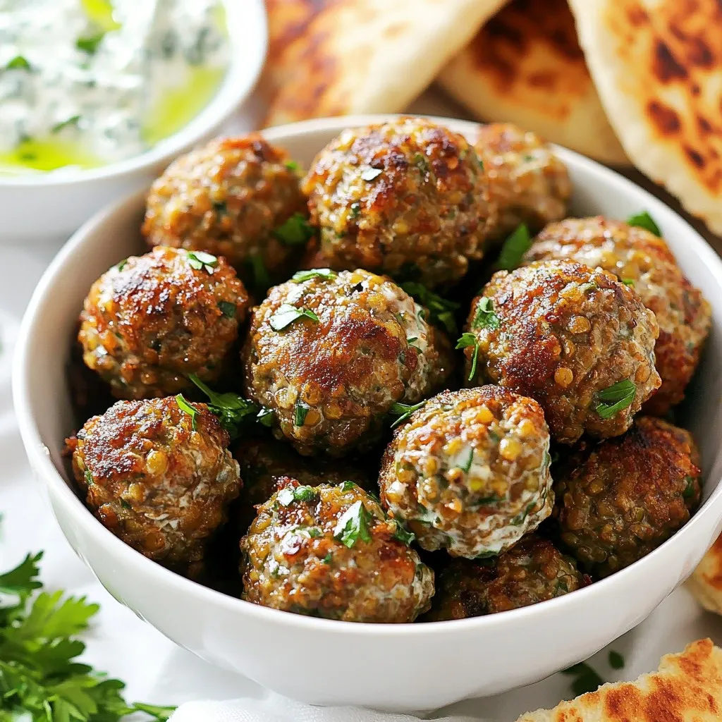 Baked Greek Lentil Meatballs with Tzatziki Delight