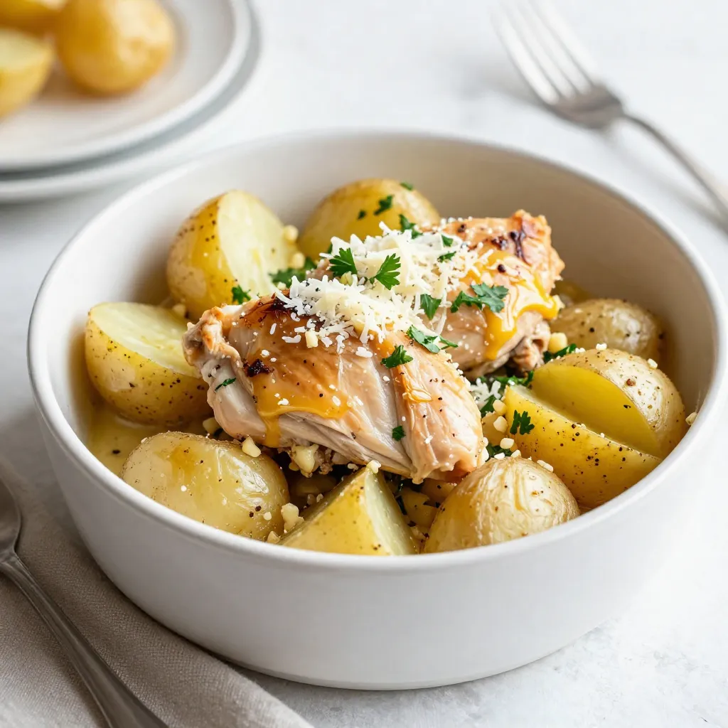 Crockpot Garlic Parmesan Chicken &#038; Potatoes Delight