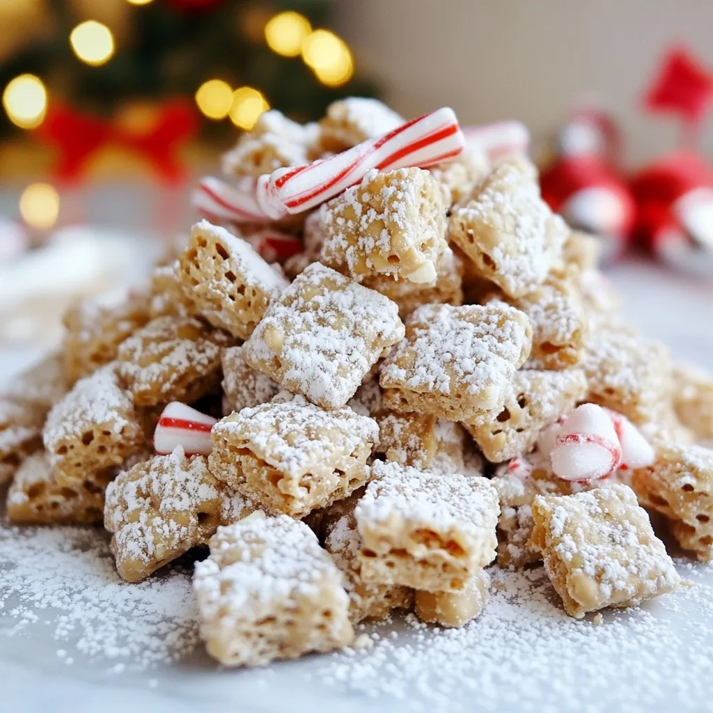 Peppermint Bark Puppy Chow Irresistible Holiday Snack