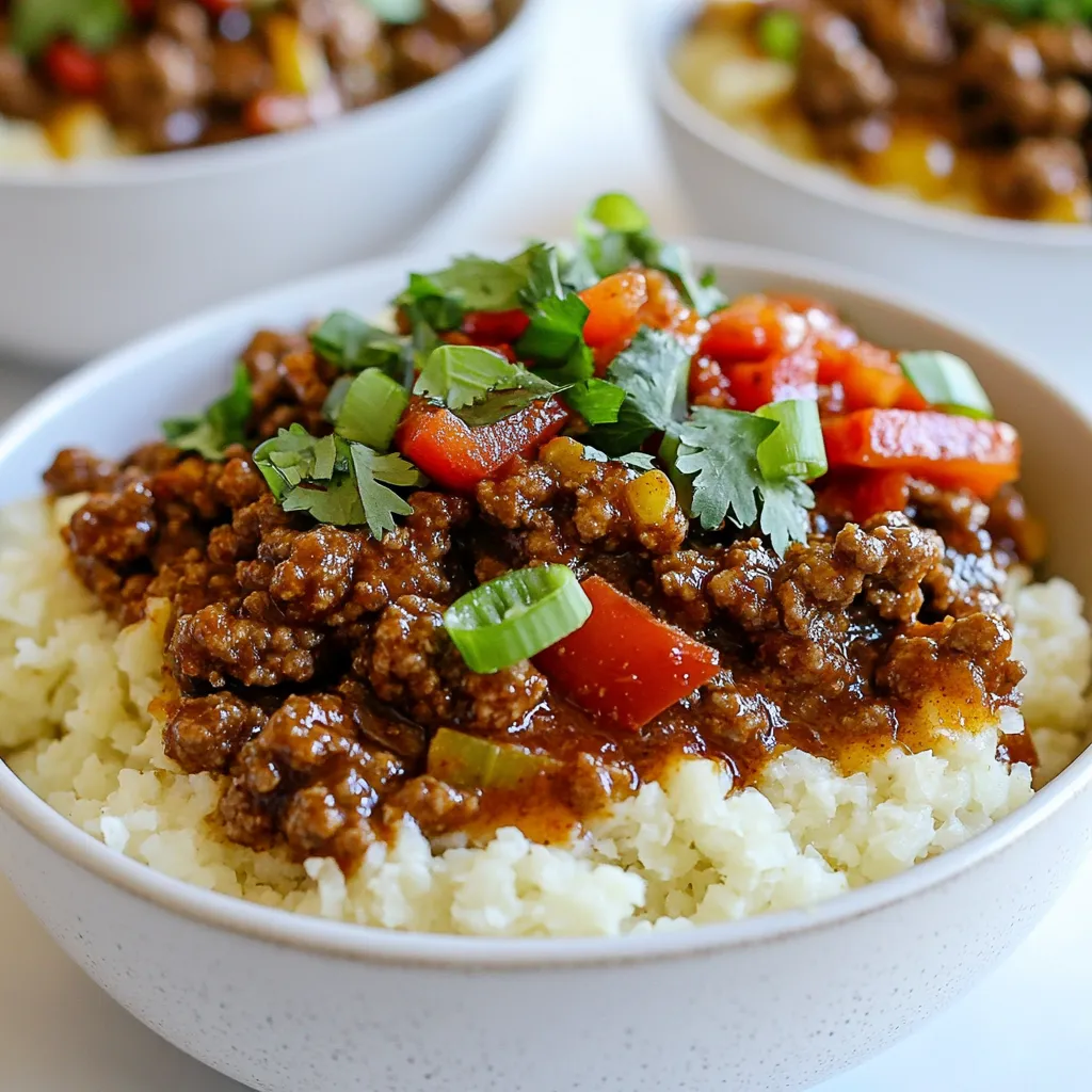 Crispy Chili Ground Beef Cauliflower Bowls Delight