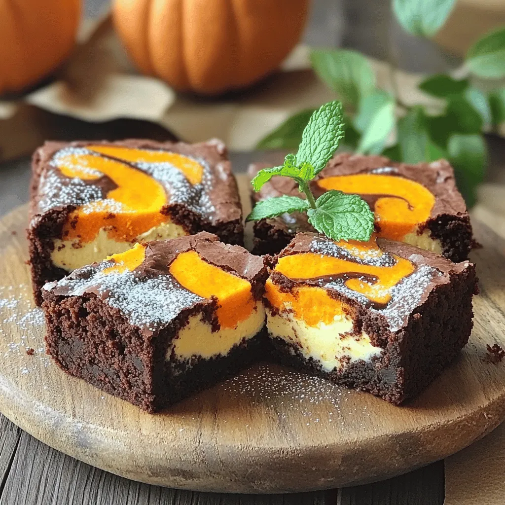 Pumpkin Cream Cheese Swirl Brownies Delightful Treat
