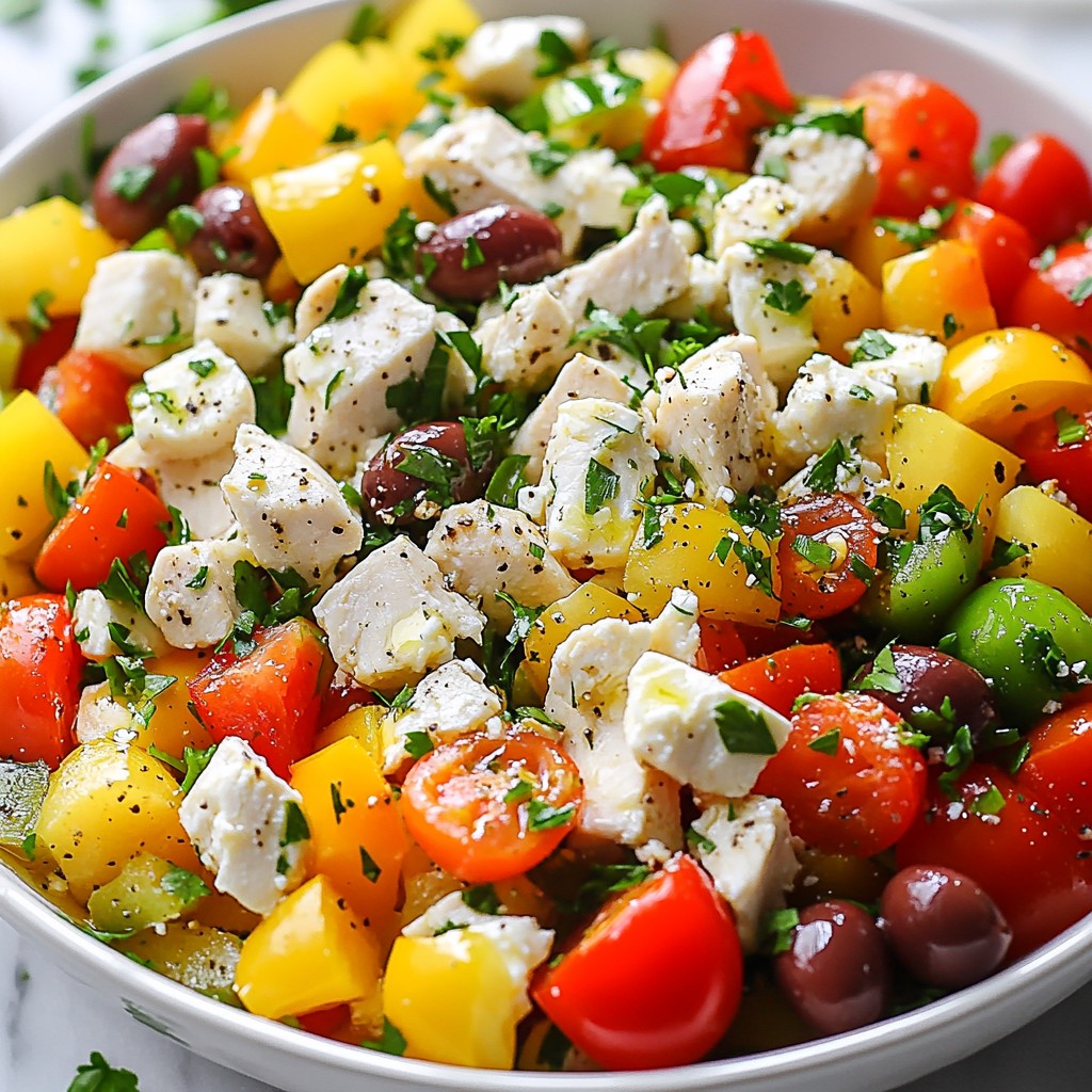 Make Ahead Chicken Olive Pepper Chopped Salad Recipe