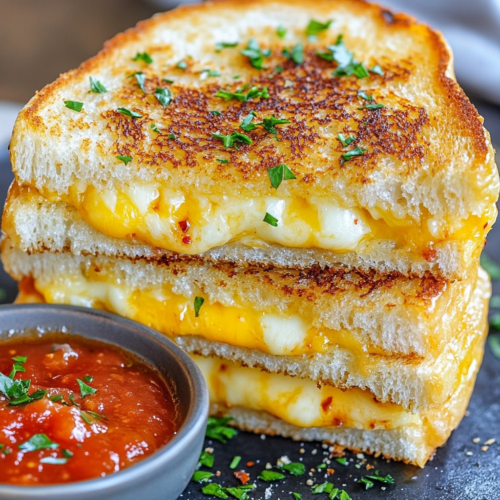 Garlic Bread Grilled Cheese Irresistible Comfort Meal