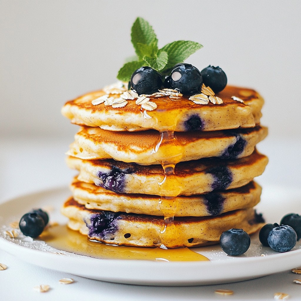 Quick Fluffy Blueberry Oatmeal Pancakes Delight