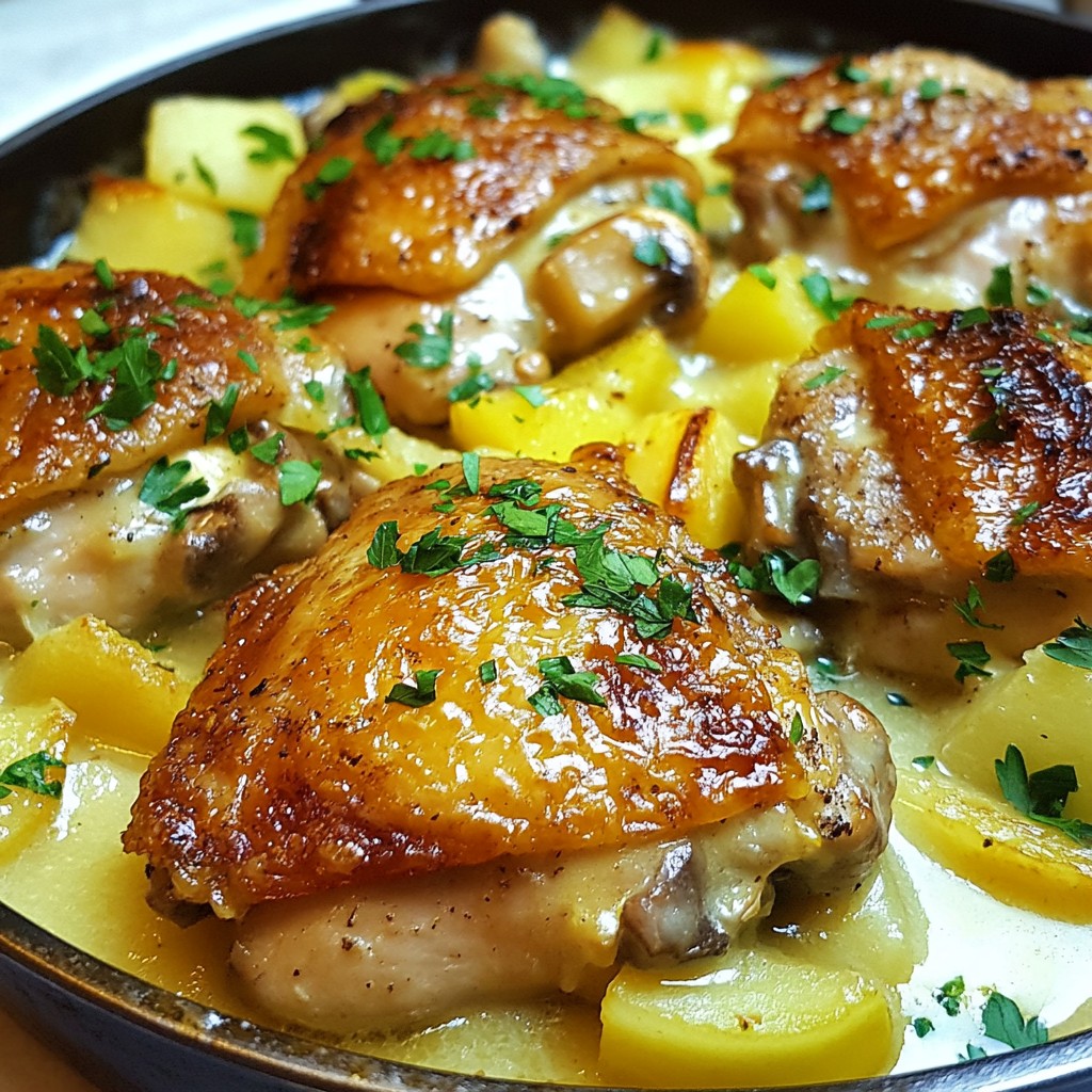 French Chicken Casserole à la Normande Simple Recipe