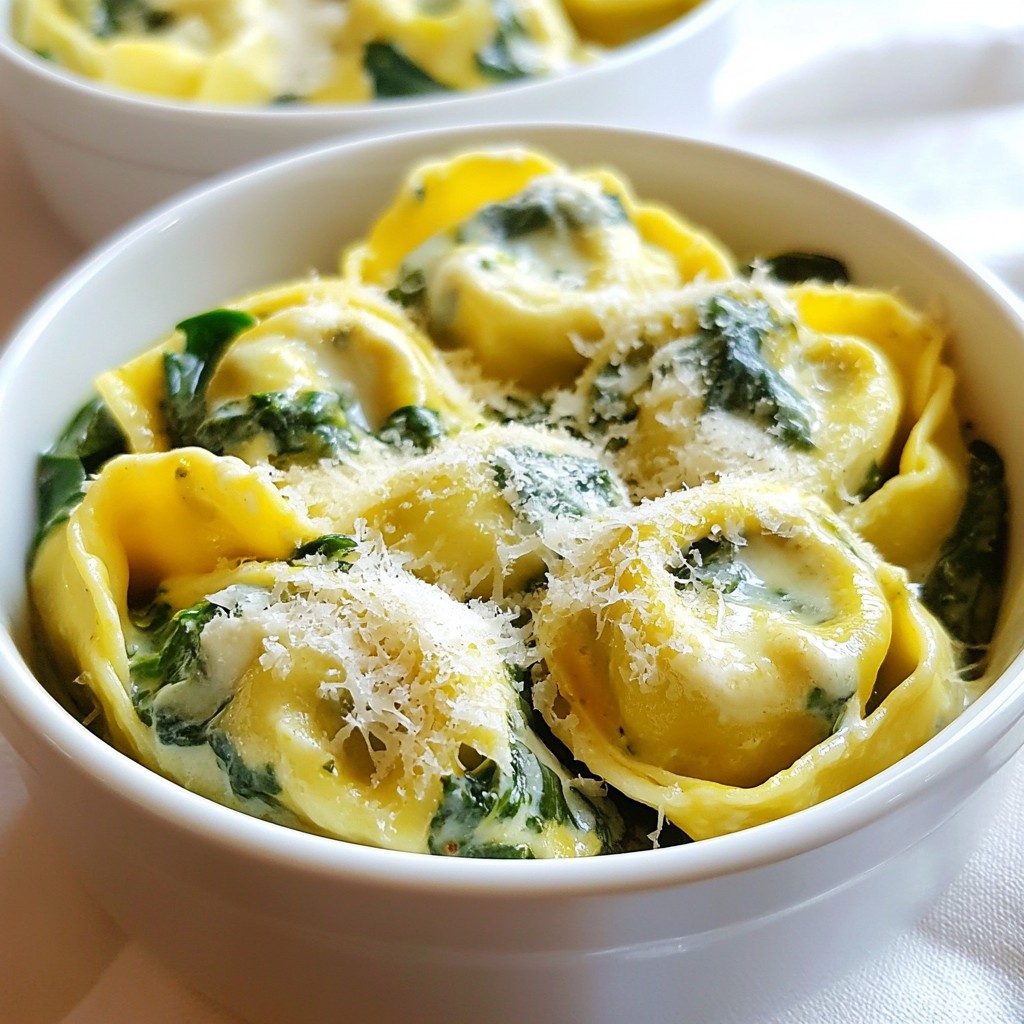 5-Ingredient Cheesy Spinach Tortellini Delight