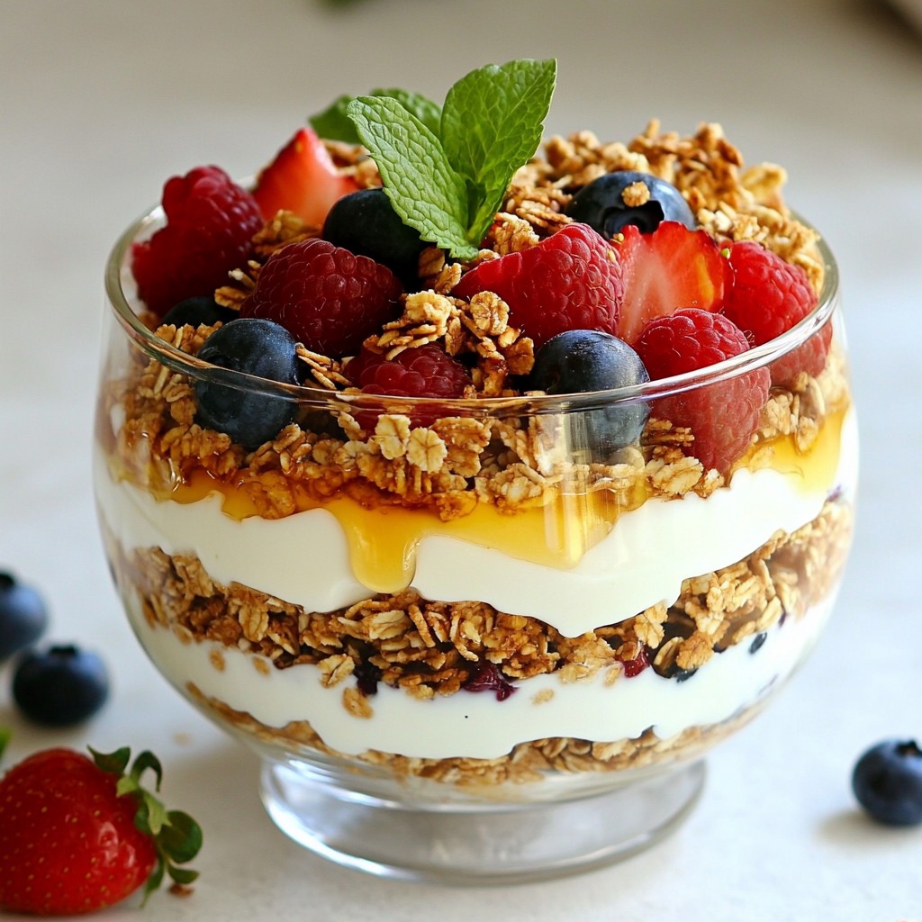 Speedy Greek Yogurt Parfait with Berries Delight