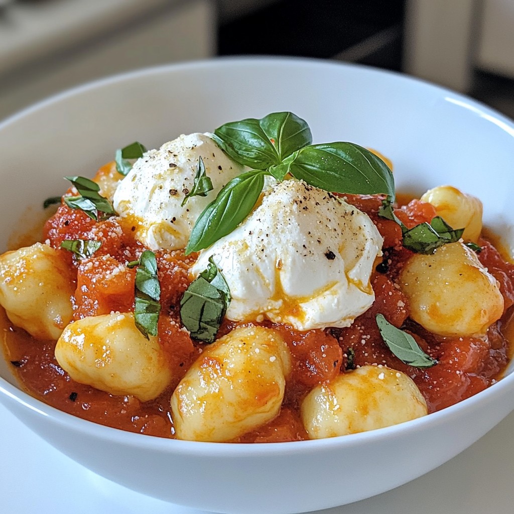 Creamy Tomato Gnocchi with Burrata Rich and Tasty
