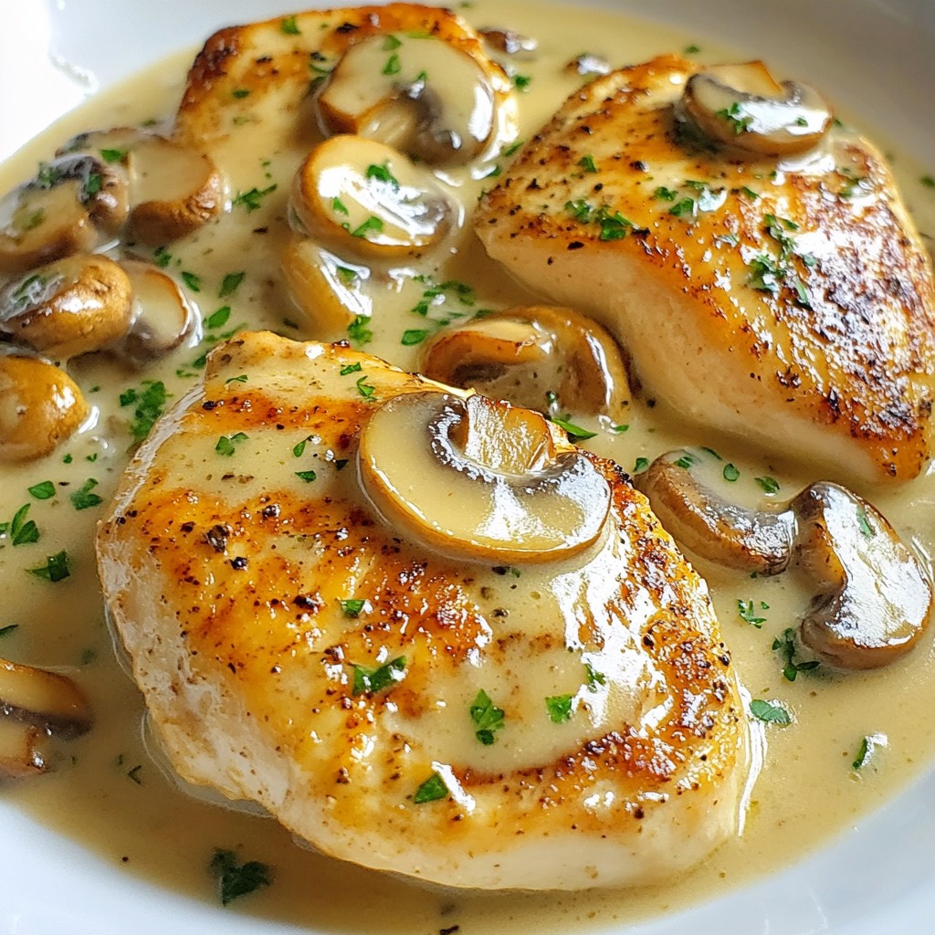 5-Ingredient Creamy Mushroom Chicken Skillet Delight