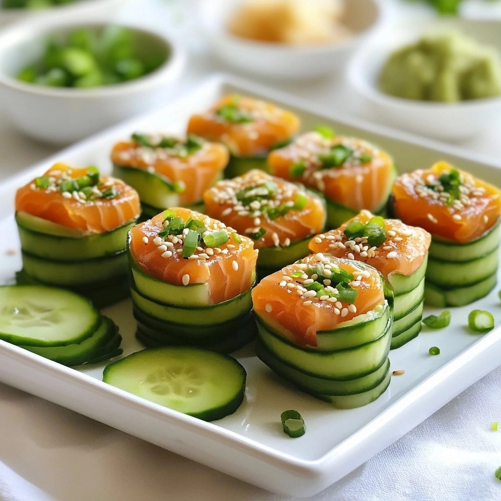 Quick Spicy Salmon Cucumber Rolls Tasty and Easy Snack