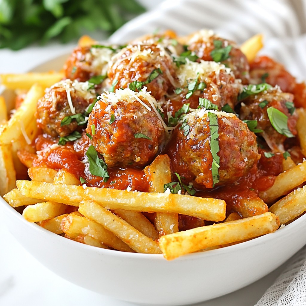 Sensational Meatball & Fries Comfort Bowl Recipe