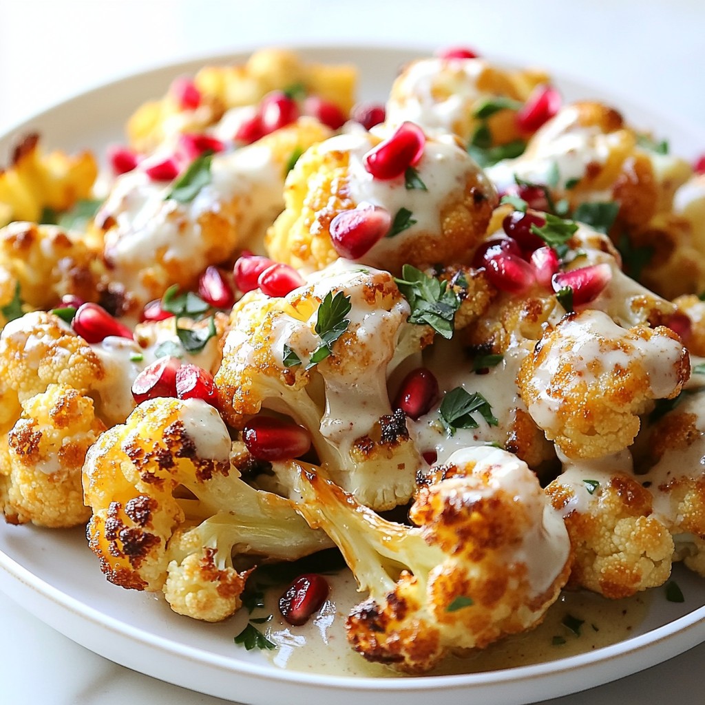 Moroccan Roasted Cauliflower with Tahini Honey Delight