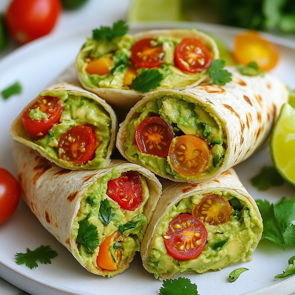 5-Ingredient Creamy Avocado Tomato Wraps Delight