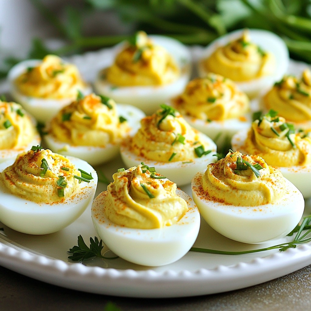 Deviled Eggs with Green Herb Filling Tasty and Fresh