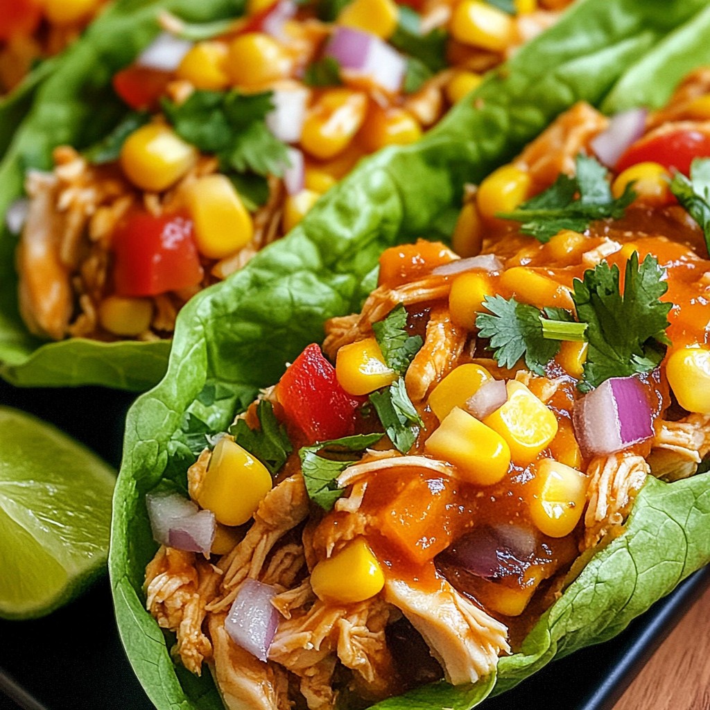 Speedy BBQ Chicken Lettuce Wraps Healthy and Easy Meal