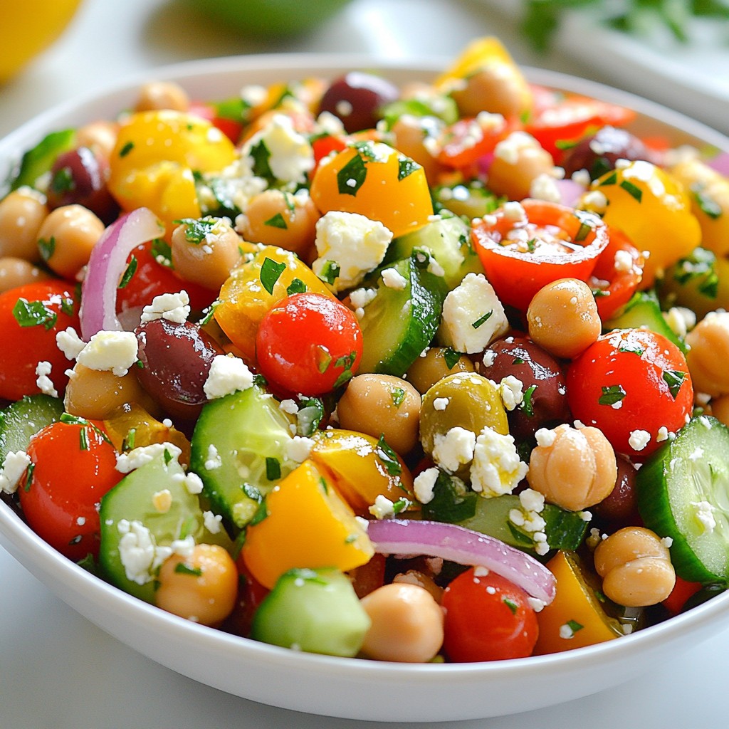 Refreshing Quick Greek Salad with Chickpeas Delight