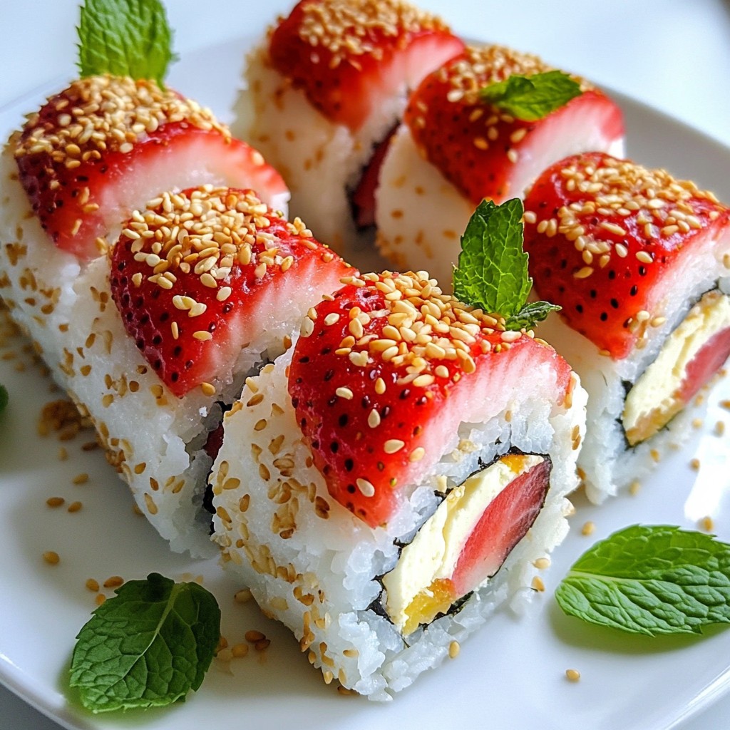 Strawberry Cheesecake Sushi Rolls Delightful Treat