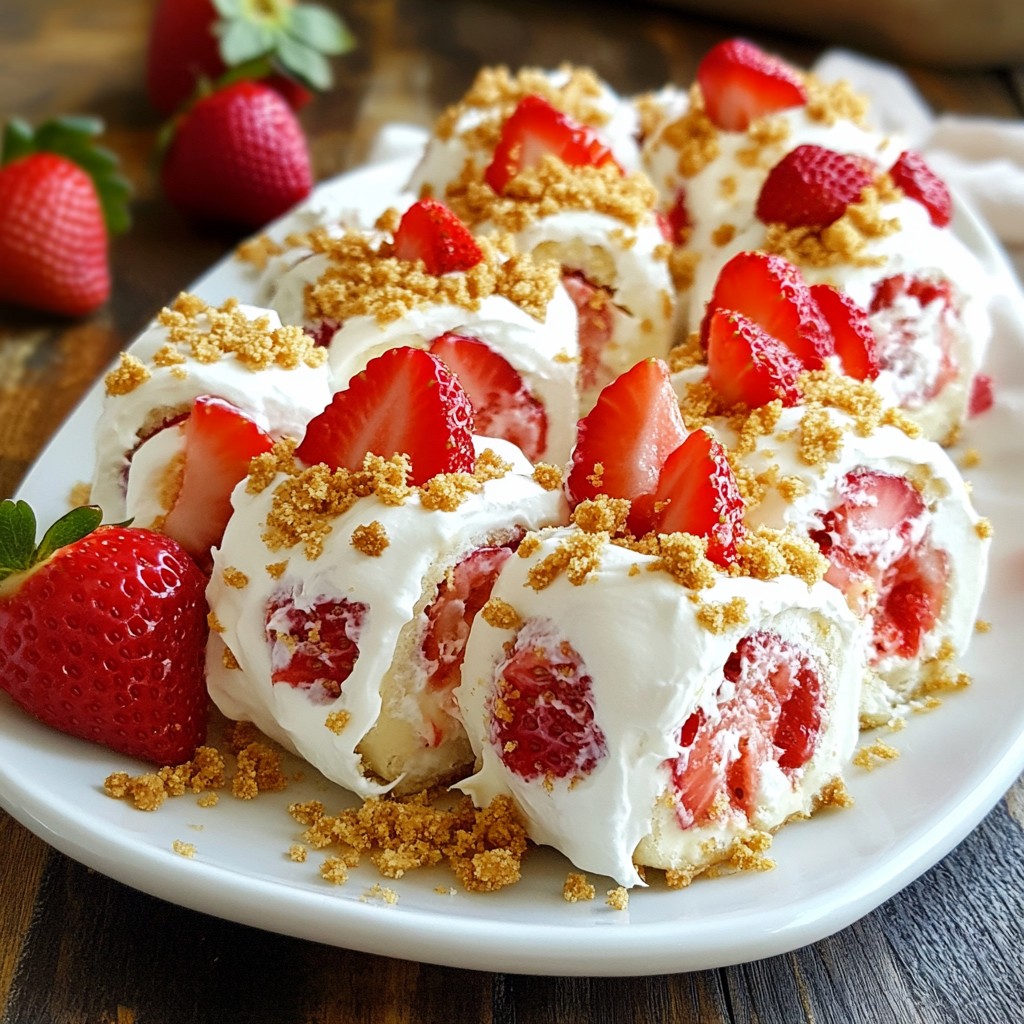 No-Bake Strawberry Cheesecake Rolls Easy and Delicious