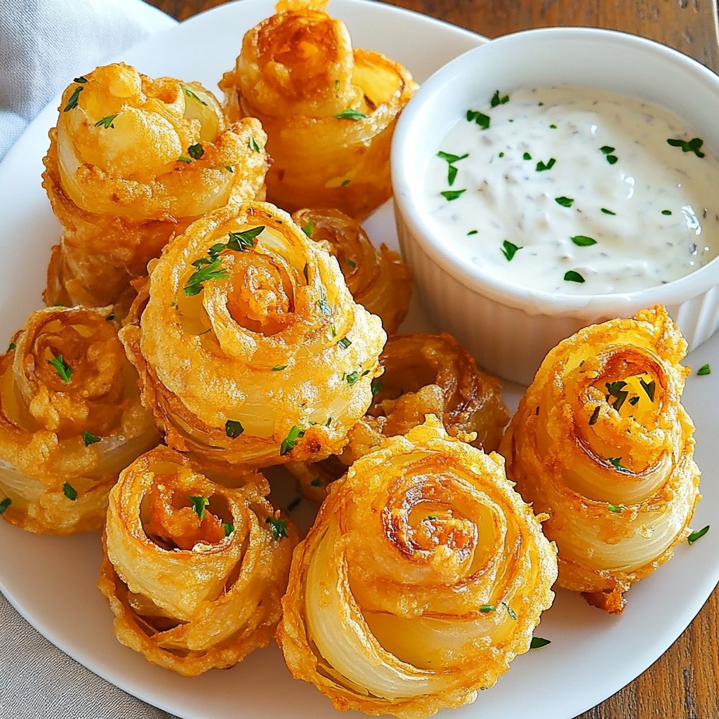 Mini Bloomin Onions with Ranch Flavorful Dip Recipe