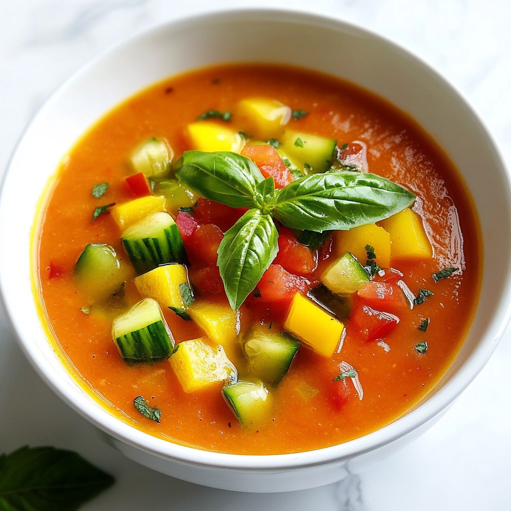 Chilled Quick Gazpacho Soup Refreshing Summer Treat