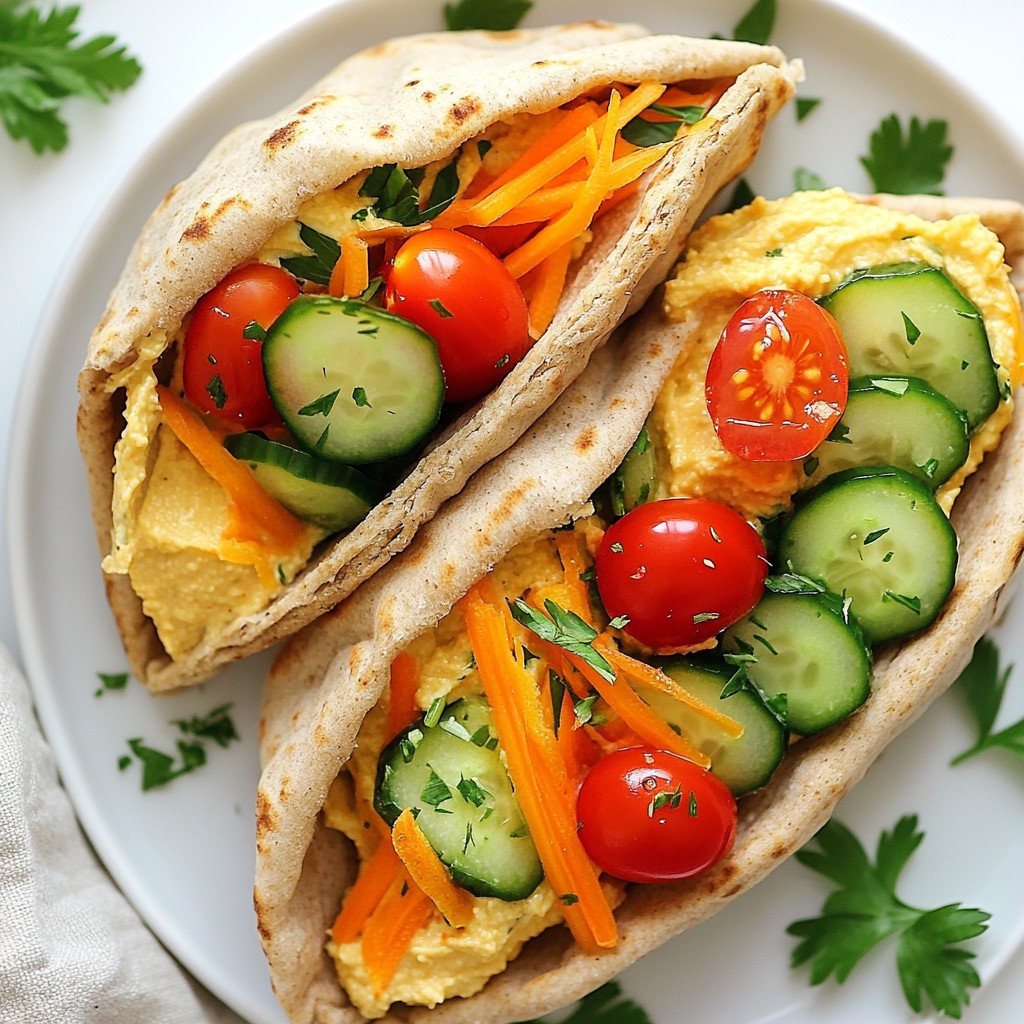 Quick Hummus and Veggie Pita Pockets Healthy Snack