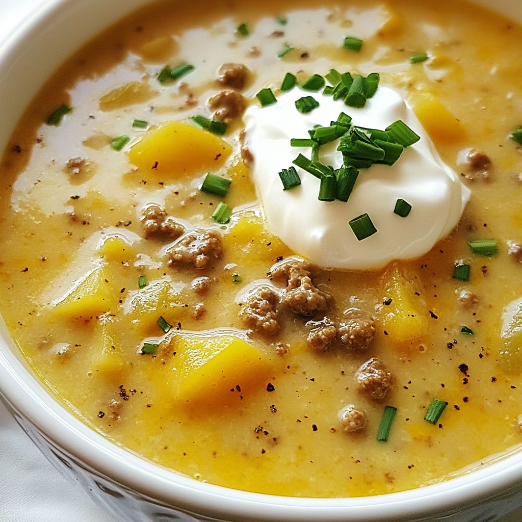 Cheeseburger Soup Flavorful and Comforting Recipe