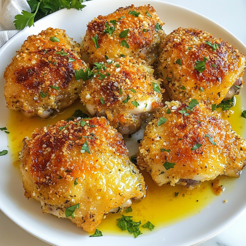 Crispy 15-Minute Garlic Parmesan Chicken Thighs Delight