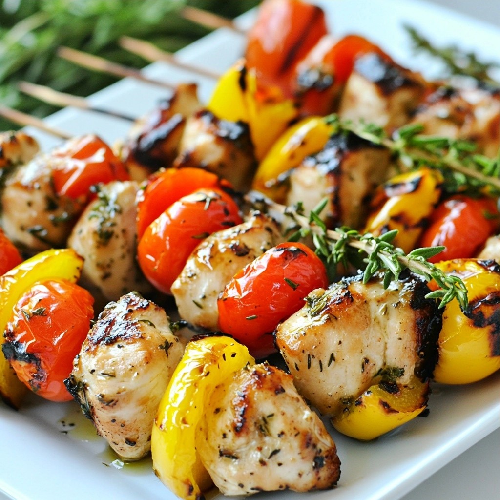 Savory 15-Minute Lemon Thyme Chicken Skewers Recipe