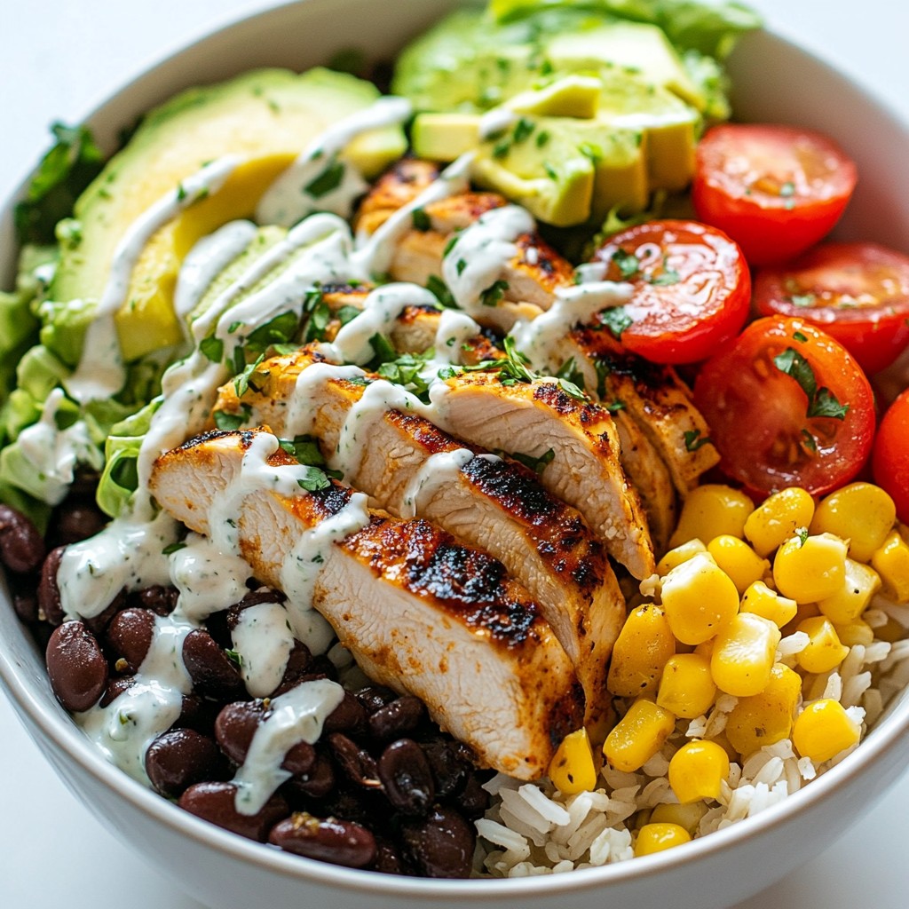Chipotle Chicken Bowl with Creamy Sauce Delight