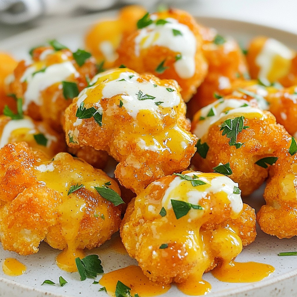 Buffalo Cauliflower Bites Savory Crispy Snack