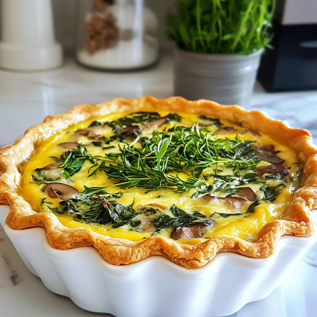 Creamy Spinach Mushroom Quiche Lorraine Delight