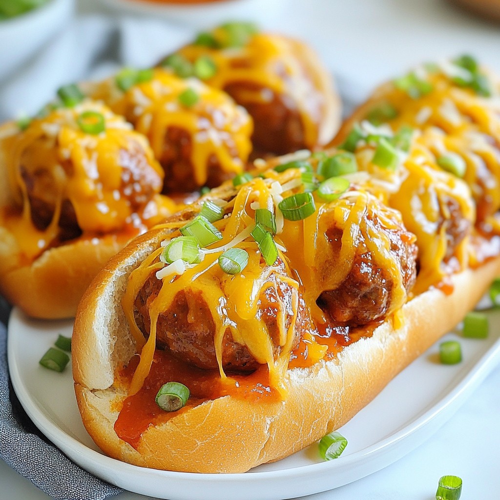 Spicy Cheeseburger Meatball Subs Savory and Tasty Meal