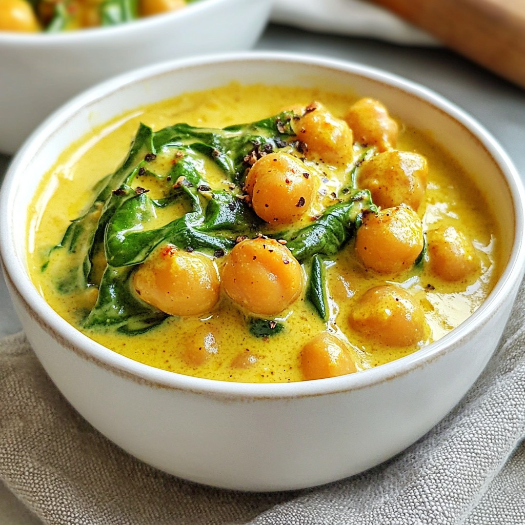 5-Ingredient Creamy Coconut Curry Chickpeas Delight