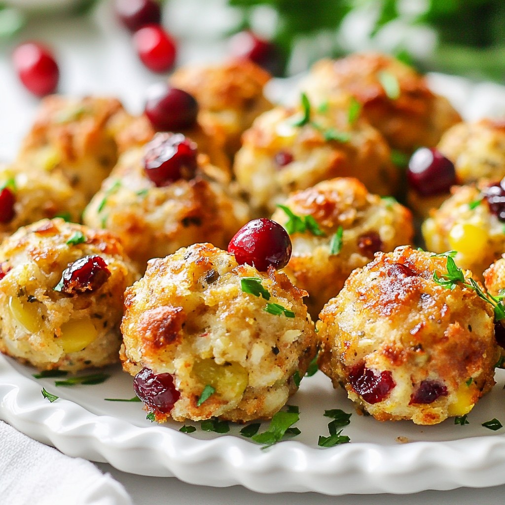Cranberry Turkey Stuffing Balls Flavorful Holiday Treat