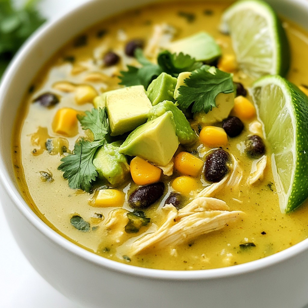 Slow Cooker Green Enchilada Chicken Soup Savory Delight