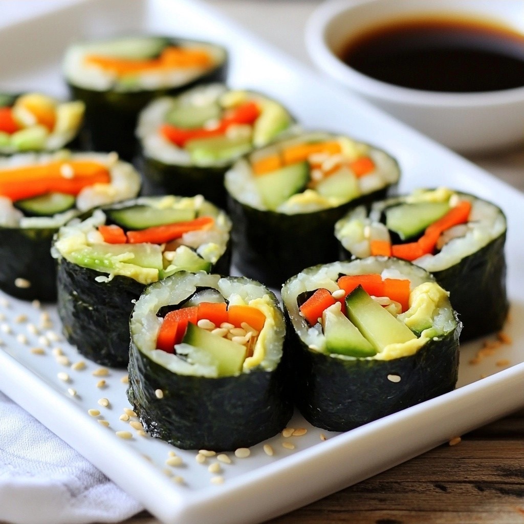 No-Cook Quick Cucumber Avocado Sushi Delight