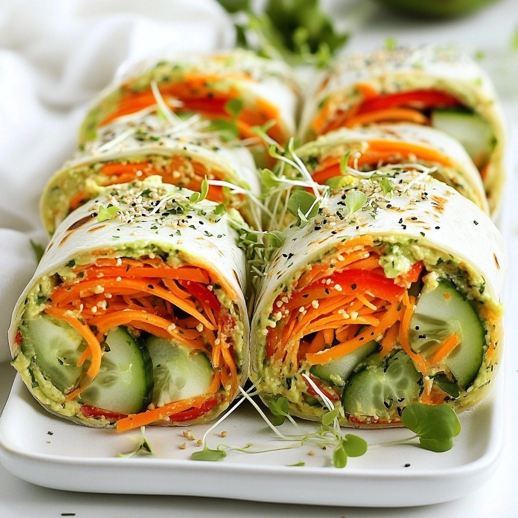 No-Cook Quick Veggie Hummus Wrap Delightful Snack